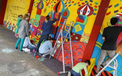 Kooperation in Sachen Kunst: Osnabrücker Heiligenwegschule und Gesamtschule bemalen Wand