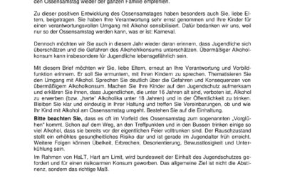 Elternbrief Ossensamstag